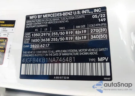 2022 Mercedes-Benz Gle 350 4Matic z USA, uszkodzony, nr VIN 4JGFB4KB1NA746481